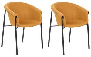 Tkanina Jídelní židle Sada 2 ks Oranžová AMES