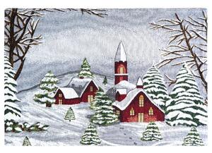 Prostírání MOTIV polární vesnička bíločervená prostírání cca 30 x 45 cm