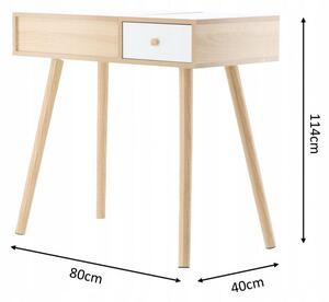 Retro dřevěný toaletní stolek s taburetem
