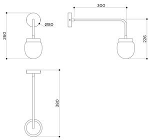 Contain designová nástěnná svítidla Nuvol Long Arm