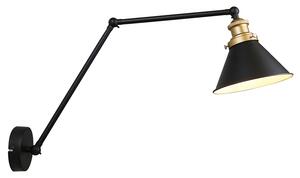 Candellux 21-05908 FUNDO - Nástěnná černá lampa, náklopná, 1 x E27 (Černá lampa na zeď s naklápěcím ramenem)