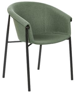 Tkanina Jídelní židle Sada 2 ks Tmavě zelená AMES