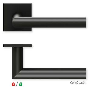 Dveřní kování QOLIBRI Smartbloc ENTRY 1106 - RHR (Černý satén) - klika/koule, koule/klika s uzamykáním levá, Uzamykání na klice, Černý satén