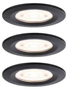 PAULMANN LED vestavné svítidlo Nova GU10 Flat nevýklopné IP44 3x4,9W 230V 2700K černá mat