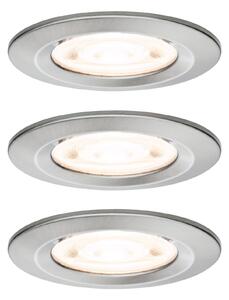 PAULMANN LED vestavné svítidlo Nova GU10 Flat nevýklopné IP44 3x4,9W 230V 2700K kov kartáčovaný