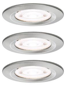 PAULMANN LED vestavné svítidlo Nova GU10 Flat nevýklopné IP44 3x4,9W 230V 4000K kov kartáčovaný