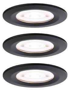 PAULMANN LED vestavné svítidlo Nova GU10 Flat nevýklopné IP44 3x4,9W 230V 4000K černá mat