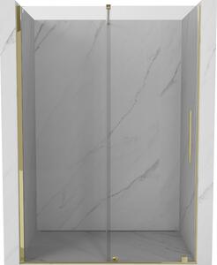 Mexen Velar, posuvné dveře do otvoru 140x200 cm, 8mm čiré sklo, zlatá lesklá, 871-140-000-01-50