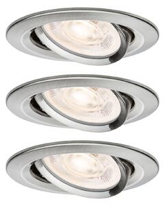 PAULMANN LED vestavné svítidlo Nova GU10 Flat výklopné 3x4,9W 230V 2700K kov kartáčovaný