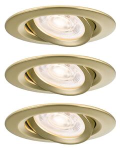 PAULMANN LED vestavné svítidlo Nova Plus GU10 Flat IP65 93mm 3x4,9W 230V stmívatelné 2700K zlatá mat