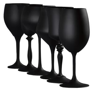 Crystalex sklenice na bílé víno GlassGambit Černá 400 ml 6KS