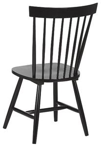 Sada 2 dřevěných jídelních židlí černé BURGES