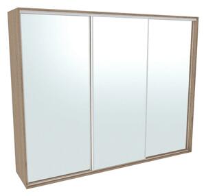 Šatní skříň FLEXI 3 se 3 zrcadly Varianta barvy: Dub grande, Šířka: 280 cm, Výška: 220 cm