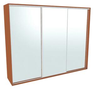 Šatní skříň FLEXI 3 se 3 zrcadly Varianta barvy: Olše, Šířka: 300 cm, Výška: 220 cm