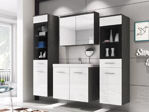 Koupelnový nábytek Apogon II, Barva: matera / bílý lesk, Sifon k umyvadlu: ne, Osvětlení: bez osvětlení, Baterie: ne 5903211167874