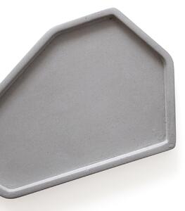 Picasso - betonový tác – šedá, M 22,8 x 15 cm