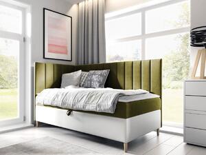 Kontinentální postel Junior Kamire 3, Strana: levá, Rozměr postele: 80x200, Barva:: ekokůže Soft 017 (bílá) + Fresh 12 5903211192388