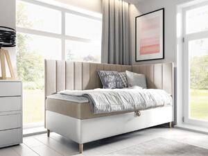 Kontinentální postel Junior Kamire 3, Strana: pravá, Rozměr postele: 80x200, Barva:: ekokůže Soft 017 (bílá) + Fresh 01 5903211204401