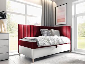 Kontinentální postel Junior Kamire 3, Strana: pravá, Rozměr postele: 80x200, Barva:: ekokůže Soft 017 (bílá) + Fresh 08 5903211204425