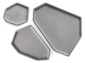 Picasso - betonový tác – šedá, SET 32 x 23,7 cm