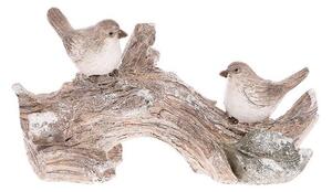 Dekorace Ptáčci na větvi hnědá, 27 x 11 x 15 cm