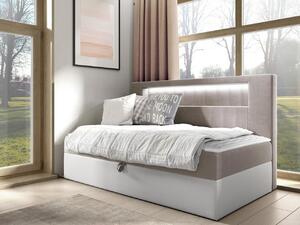 Kontinentální jednolůžková postel Junior Ribezo 2, Rozměr postele: 80x200, Barva:: ekokoža Soft 017 (biała) + Fresh 01 5903211193835
