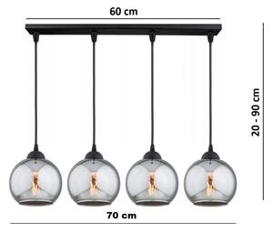 Brilagi - Lustr na lanku DIOR 4xE27/60W/230V černá/kouřová šedá