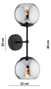 Brilagi - Nástěnná lampa DIOR 2xE27/60W/230V černá/kouřová šedá