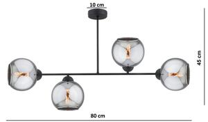 Brilagi - Přisazený lustr DIOR 4xE27/60W/230V černá/kouřová šedá