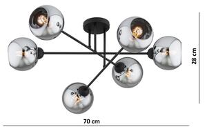 Brilagi - Přisazený lustr DIOR 6xE27/60W/230V černá/kouřová šedá