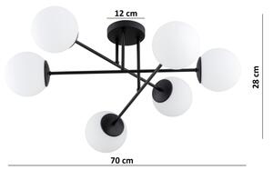 Brilagi - Přisazený lustr MILO 6xE27/60W/230V černá