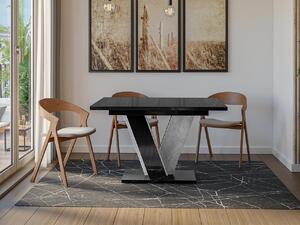 Rozkládací jídelní stůl Tearyl, Barva: černý lesk / beton 5903211197345