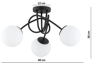 Brilagi - Přisazený lustr MILO 3xE27/60W/230V černá