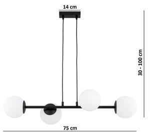 Brilagi - Lustr na lanku MILO 4xE27/60W/230V černá