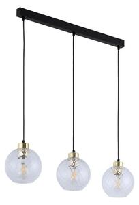 LED Lustr na lanku DEVON 3xE27/15W/230V černá/čirá