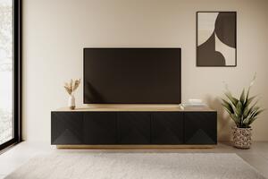 TV stolek Asha 200 cm - dub artisan / černý mat