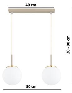 Brilagi - Lustr na lanku MILO 2xE27/60W/230V béžová/zlatá