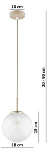 Brilagi - Lustr na lanku STELLA 1xE27/60W/230V pr. 18 cm béžová/zlatá