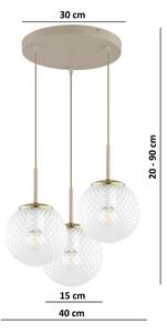 Brilagi - Lustr na lanku STELLA 3xE27/60W/230V béžová/zlatá