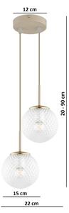 Brilagi - Lustr na lanku STELLA 2xE27/60W/230V béžová/zlatá