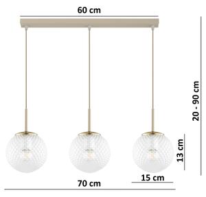 Brilagi - Lustr na lanku STELLA 3xE27/60W/230V béžová/zlatá