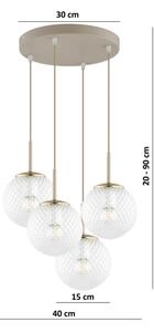 Brilagi - Lustr na lanku STELLA 4xE27/60W/230V béžová/zlatá