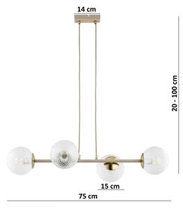 Brilagi - Lustr na lanku STELLA 4xE27/60W/230V béžová/zlatá