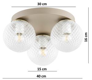 Brilagi - Stropní svítidlo STELLA 3xE27/60W/230V pr. 35 cm béžová/zlatá