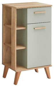 SPODNÍ SKŘÍŇKA, barvy dubu, pastelově zelená, barvy dubu, pastelově zelená, 50,5/89,5/33 cm Xora - Koupelnové série