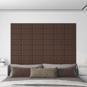 Nástěnné panely 12 ks hnědé 30 x 15 cm umělá kůže 0,54 m²
