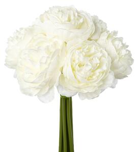 Umělá květina Kytice růží 23cm, bílá