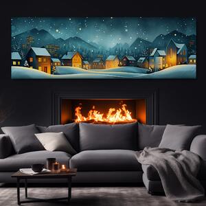Obraz na plátně - Chladný večer v Aspenu FeelHappy.cz Velikost obrazu: 120 x 40 cm