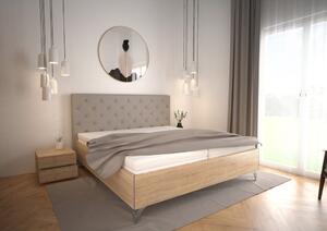 Blanář Quinn čalouněná postel vč. roštů a matrací 180 x 200 cm, šedá