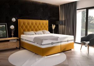 Boxspring Blanář Padmé postel vč. roštů 180 x 200 cm, žlutá